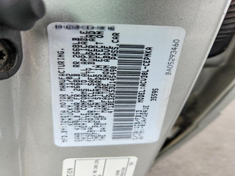 48251566 :رقم المزاد ، 4T1BE32K53U145490 vin ، 2003 Toyota Camry مزاد بيع