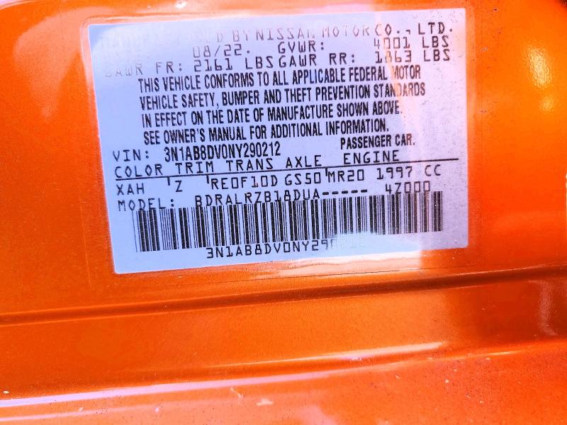 Aukcja sprzedaży 2022 Nissan Sentra, vin: 3N1AB8DV0NY290212, numer aukcji: 46265126