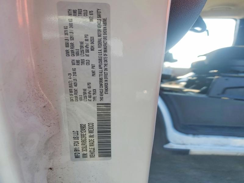 47383576 :رقم المزاد ، 3C6LRVBG3RE124902 vin ، 2024 Ram Promaster 1500 مزاد بيع