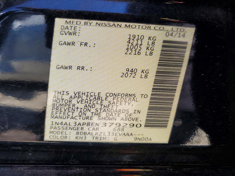 Aukcja sprzedaży 2014 Nissan Altima, vin: 1N4AL3AP8EN379290, numer aukcji: 46327696