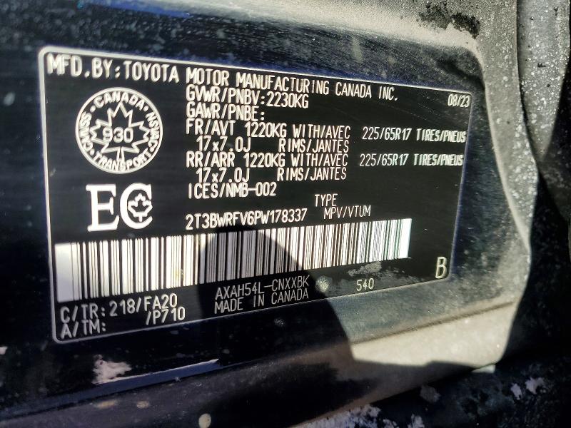 Продажа на аукционе авто 2023 Toyota Rav4, vin: 2T3BWRFV6PW178337, номер лота: 78414685