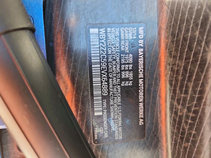 47078396 :رقم المزاد ، WBY2Z2C59EVX64889 vin ، 2014 Bmw I8 مزاد بيع