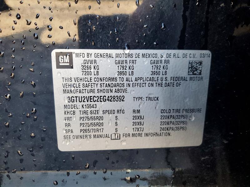 Продаж на аукціоні авто 2014 Gmc Sierra, vin: 3GTU2VEC2EG428392, номер лоту: 48103396