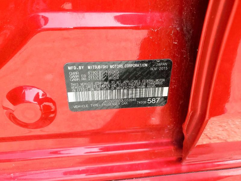 Продаж на аукціоні авто 2016 Mitsubishi Lancer, vin: JA32V2FW1GU002648, номер лоту: 45866276