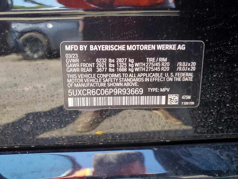 2023 Bmw X5 მანქანა იყიდება აუქციონზე, vin: 5UXCR6C06P9R93669, აუქციონის ნომერი: 47015576