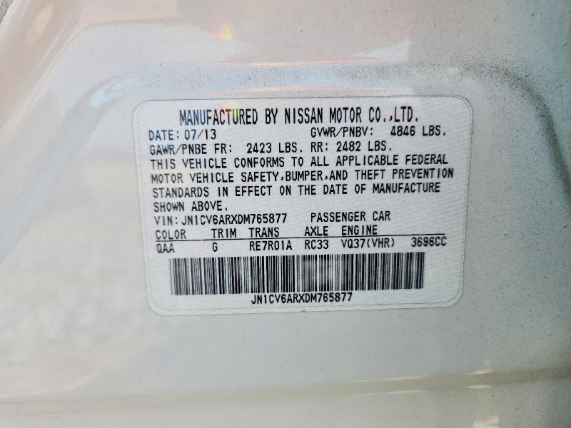 Aukcja sprzedaży 2013 Infiniti G37 Sedan, vin: JN1CV6ARXDM765877, numer aukcji: 47834196