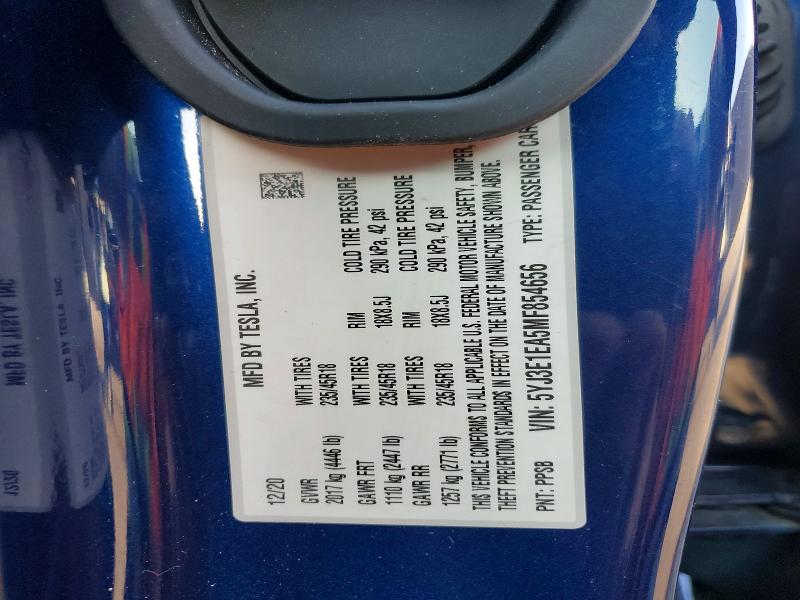 Aukcja sprzedaży 2021 Tesla Model 3, vin: 5YJ3E1EA5MF854656, numer aukcji: 47208166