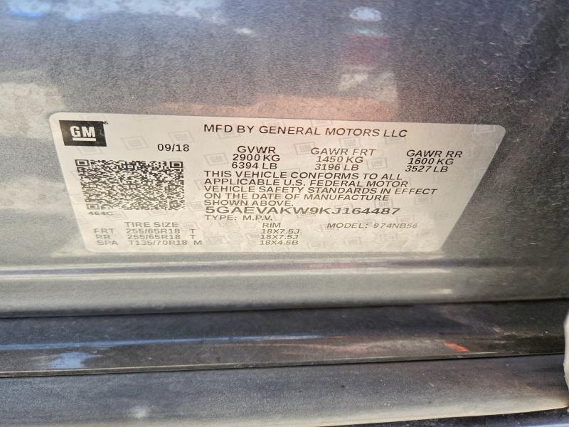 47565496 :رقم المزاد ، 5GAEVAKW9KJ164487 vin ، 2019 Buick Enclave مزاد بيع