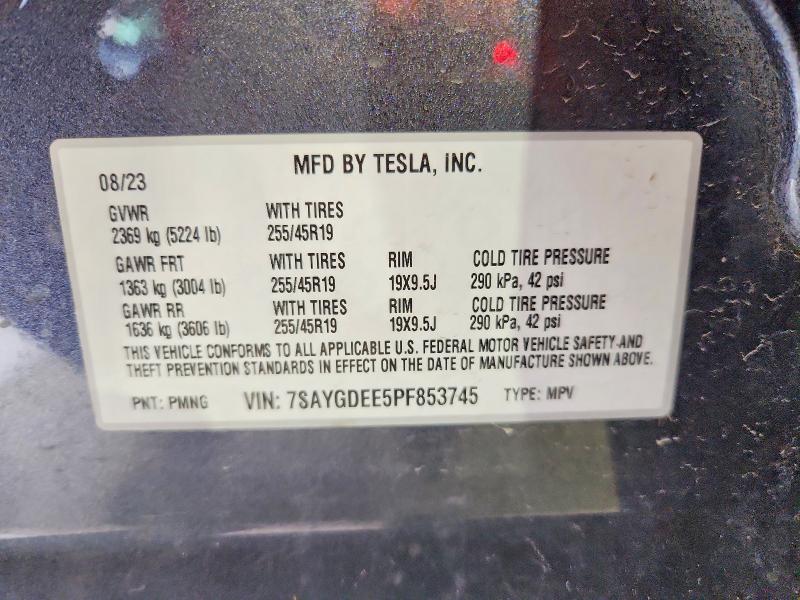 Aukcja sprzedaży 2023 Tesla Model Y, vin: 7SAYGDEE5PF853745, numer aukcji: 45663026