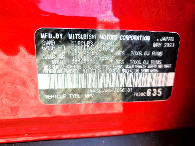 Продаж на аукціоні авто 2023 Mitsubishi Outlander, vin: JA4J3UA81PZ056181, номер лоту: 47795186