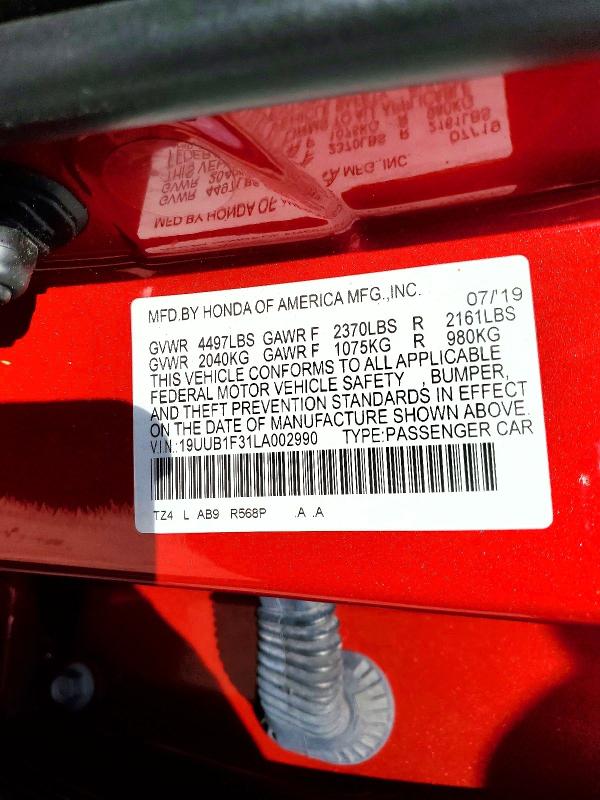 2020 Acura Tlx მანქანა იყიდება აუქციონზე, vin: 19UUB1F31LA002990, აუქციონის ნომერი: 47698186
