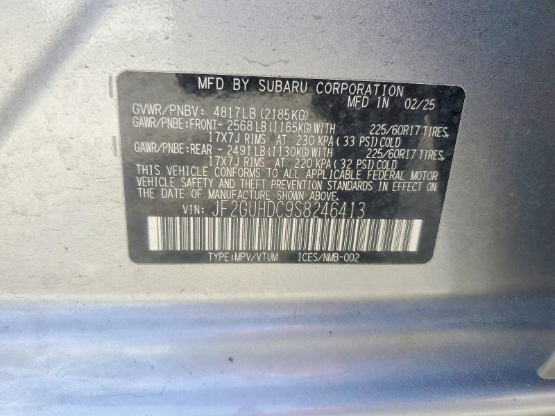 2025 Subaru Crosstrek მანქანა იყიდება აუქციონზე, vin: JF2GUHDC9S8246413, აუქციონის ნომერი: 47055876