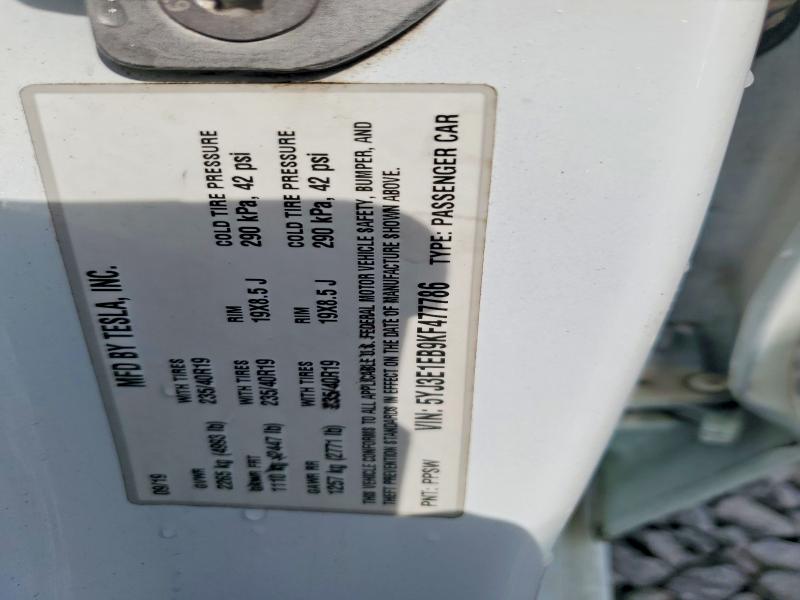 Aukcja sprzedaży 2019 Tesla Model 3, vin: 5YJ3E1EB9KF477786, numer aukcji: 79626875