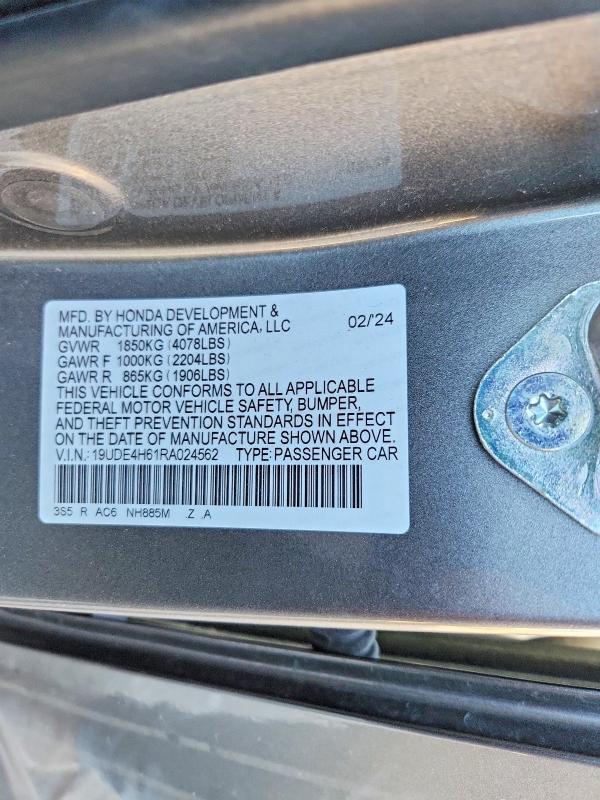 Продажа на аукционе авто 2024 Acura Integra, vin: 19UDE4H61RA024562, номер лота: 41784146