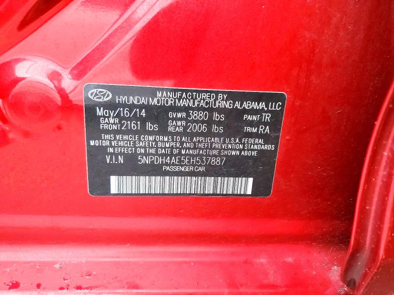 Продаж на аукціоні авто 2014 Hyundai Elantra, vin: 5NPDH4AE5EH537887, номер лоту: 79623755