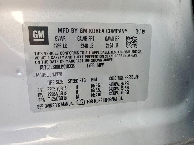 Продажа на аукционе авто 2020 Chevrolet Trax, vin: KL7CJLSB0LB018336, номер лота: 47604116