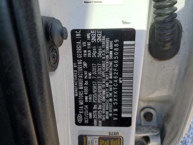Продажа на аукционе авто 2015 Kia Sorento, vin: 5XYKTCA62FG650889, номер лота: 46915086