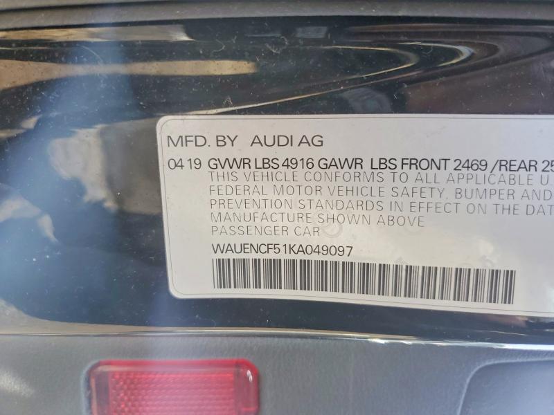 Продажа на аукционе авто 2019 Audi A5, vin: WAUENCF51KA049097, номер лота: 47381716