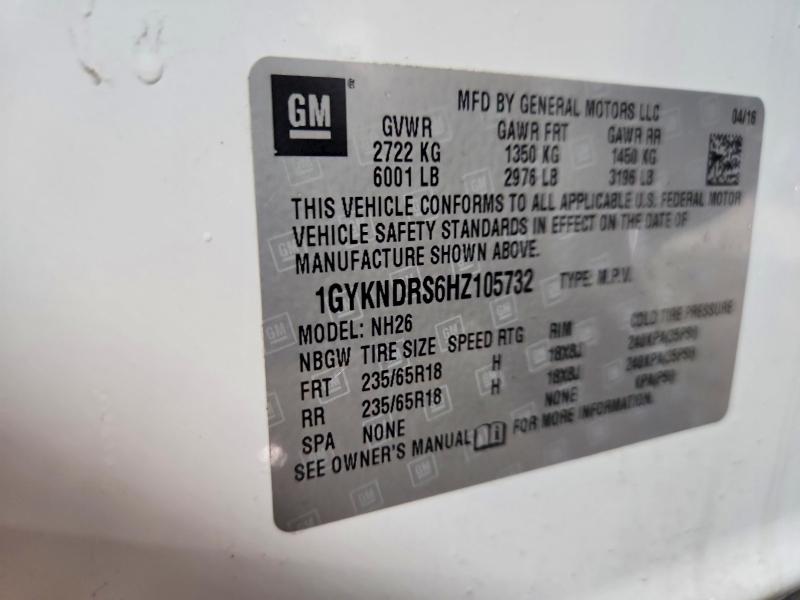 79635955 :رقم المزاد ، 1GYKNDRS6HZ105732 vin ، 2017 Cadillac Xt5 مزاد بيع