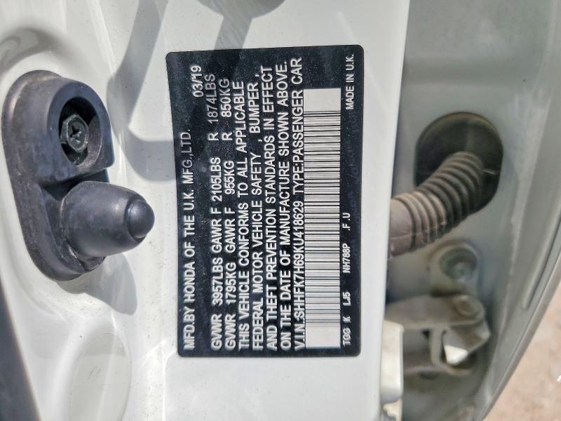 Продажа на аукционе авто 2019 Honda Civic, vin: SHHFK7H69KU418629, номер лота: 47736506