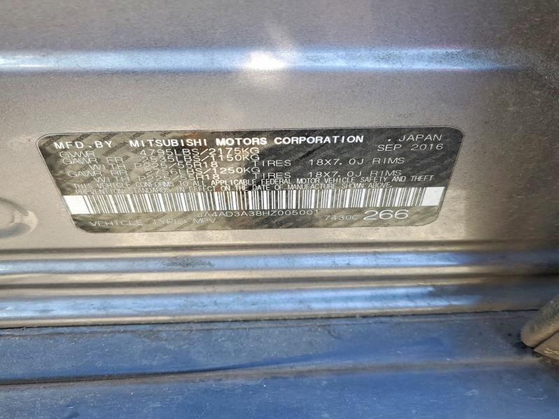 Продаж на аукціоні авто 2017 Mitsubishi Outlander, vin: JA4AD3A38HZ005001, номер лоту: 46139616