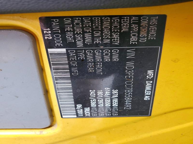 Продаж на аукціоні авто 2011 Mercedes Benz Sprinter, vin: WD3PE7CC7B5584492, номер лоту: 47962856
