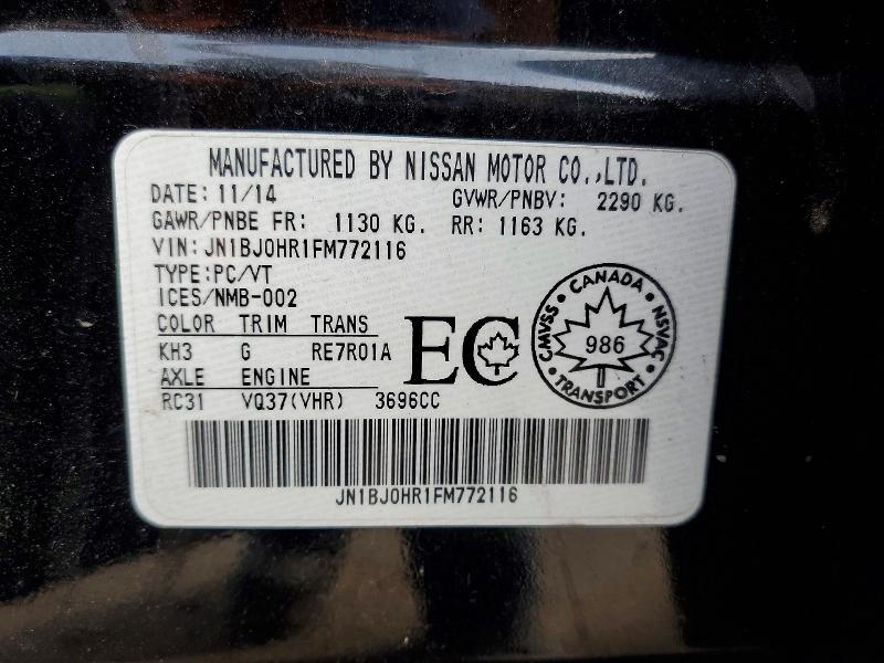 47177596 :رقم المزاد ، JN1BJ0HR1FM772116 vin ، 2015 Infiniti Qx50 مزاد بيع