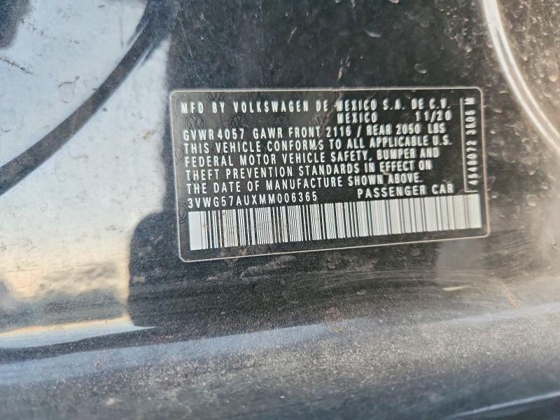 45808246 :رقم المزاد ، 3VWG57AUXMM006365 vin ، 2021 Volkswagen Golf مزاد بيع