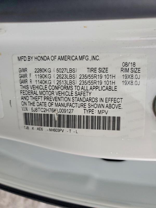 Aukcja sprzedaży 2019 Acura Rdx, vin: 5J8TC2H76KL009127, numer aukcji: 79363835