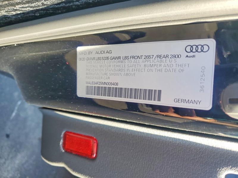 Продаж на аукціоні авто 2021 Audi A6, vin: WAUE8AF25MN009408, номер лоту: 46949176
