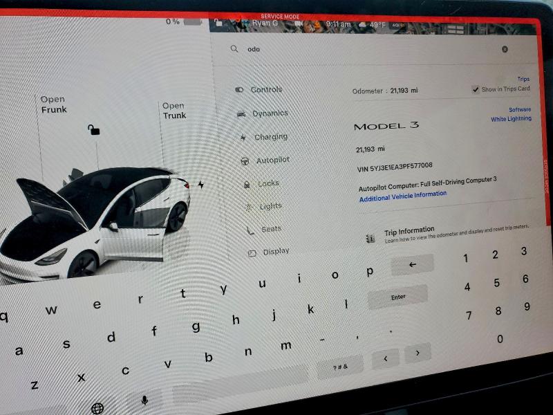 Aukcja sprzedaży 2023 Tesla Model 3, vin: 5YJ3E1EA3PF577008, numer aukcji: 75220815