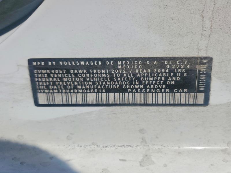 47966846 :رقم المزاد ، 3VWAM7BU4RM048514 vin ، 2024 Volkswagen Jetta مزاد بيع
