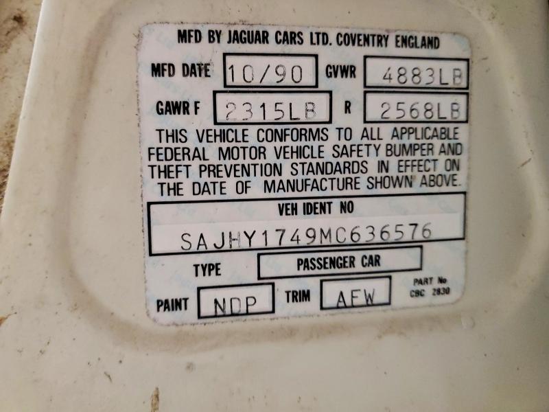 Продажа на аукционе авто 1991 Jaguar Xj6, vin: SAJHY1749MC636576, номер лота: 45958466