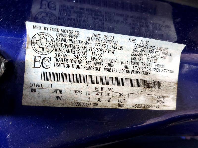 2013 Ford Focus მანქანა იყიდება აუქციონზე, vin: 1FADP3K22DL377100, აუქციონის ნომერი: 46384856