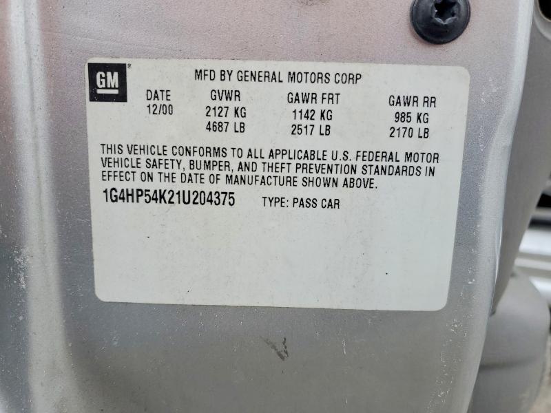 2001 Buick Lesabre მანქანა იყიდება აუქციონზე, vin: 1G4HP54K21U204375, აუქციონის ნომერი: 45824036