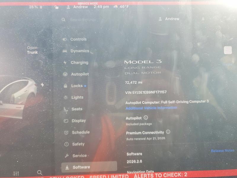 47589016 :رقم المزاد ، 5YJ3E1EB9NF171157 vin ، 2022 Tesla Model 3 مزاد بيع