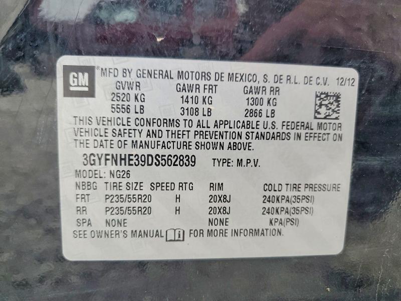 Продажа на аукционе авто 2013 Cadillac Srx, vin: 3GYFNHE39DS562839, номер лота: 47507416