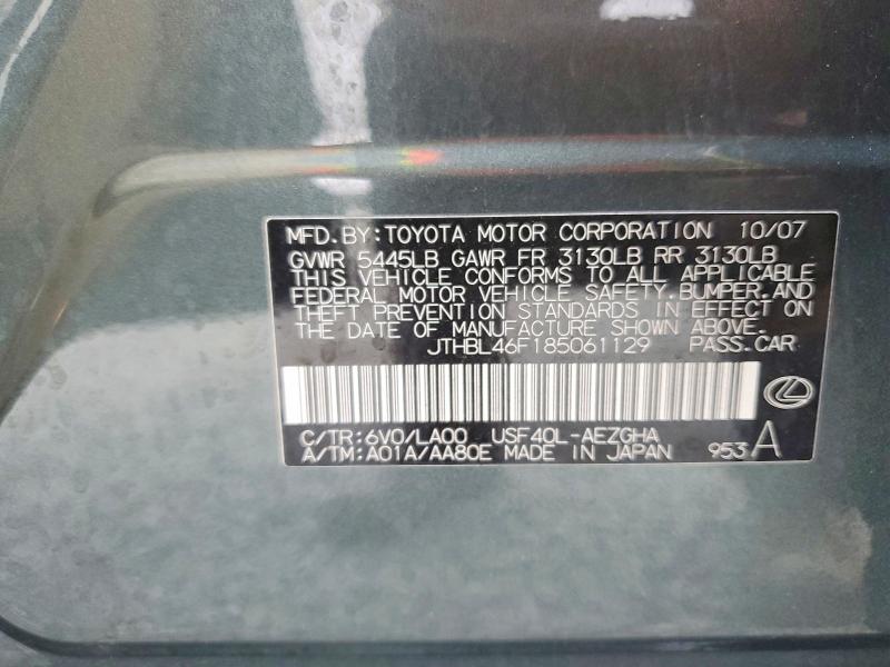 Aukcja sprzedaży 2008 Lexus Ls 460, vin: JTHBL46F185061129, numer aukcji: 79775995