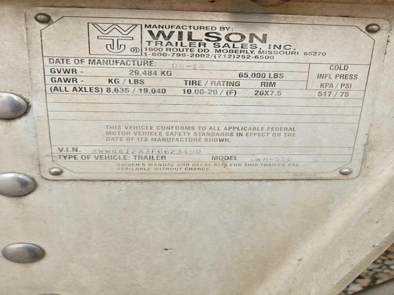 Продажа на аукционе авто 2015 Wilson Dwh 550, vin: 4WW4412A3F6623490, номер лота: 45814446
