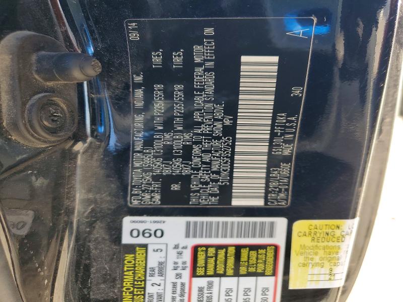 2015 Toyota Sienna მანქანა იყიდება აუქციონზე, vin: 5TDYK3DC5FS527525, აუქციონის ნომერი: 46813696