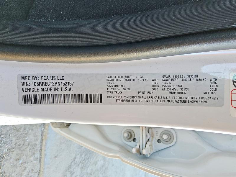 Продажа на аукционе авто 2024 Ram 1500, vin: 1C6RRECT2RN152157, номер лота: 45909786