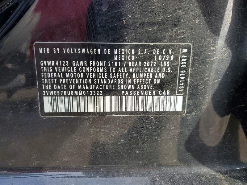 47056916 :رقم المزاد ، 3VWE57BU8MM013322 vin ، 2021 Volkswagen Jetta مزاد بيع