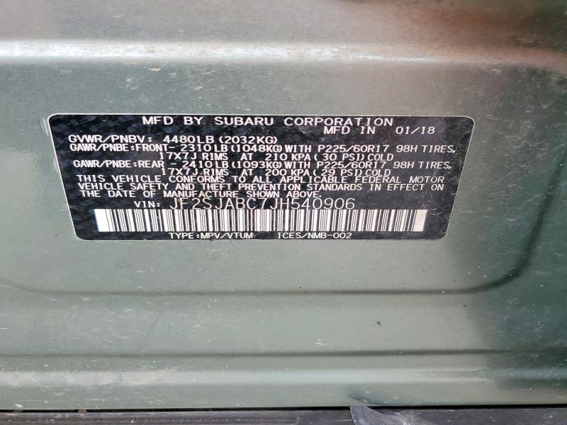 Aukcja sprzedaży 2018 Subaru Forester, vin: JF2SJABC7JH540906, numer aukcji: 41640676