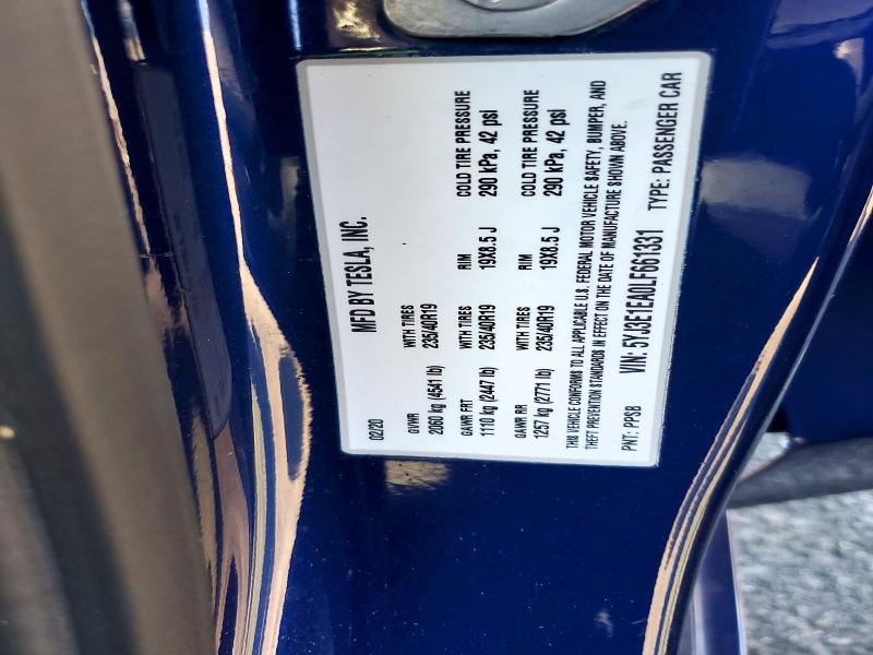 Продажа на аукционе авто 2020 Tesla Model 3, vin: 5YJ3E1EA0LF661331, номер лота: 46226876