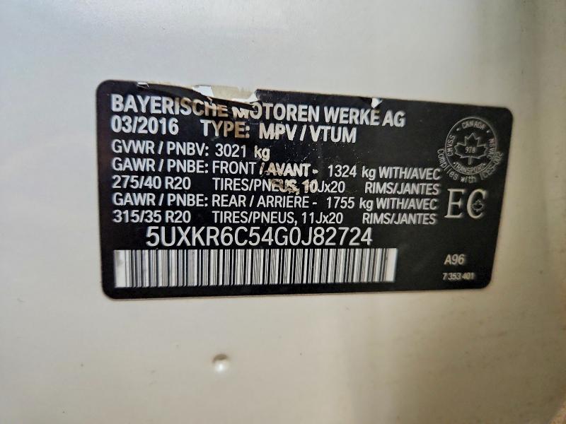 Aukcja sprzedaży 2016 Bmw X5, vin: 5UXKR6C54G0J82724, numer aukcji: 78625215