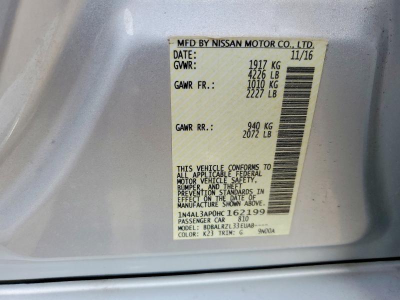Aukcja sprzedaży 2017 Nissan Altima, vin: 1N4AL3AP0HC162199, numer aukcji: 79975565