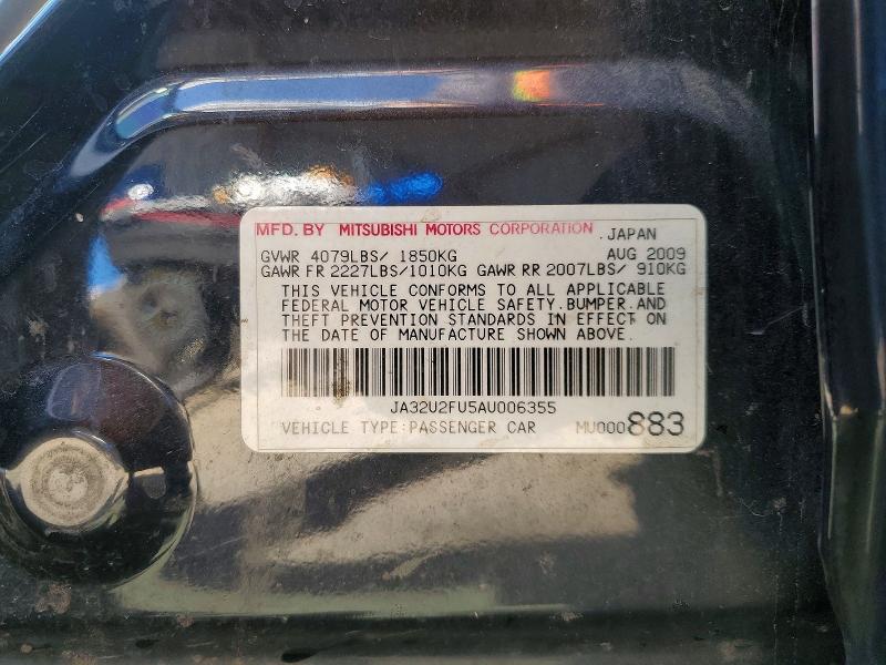 Продаж на аукціоні авто 2010 Mitsubishi Lancer, vin: JA32U2FU5AU006355, номер лоту: 41783296