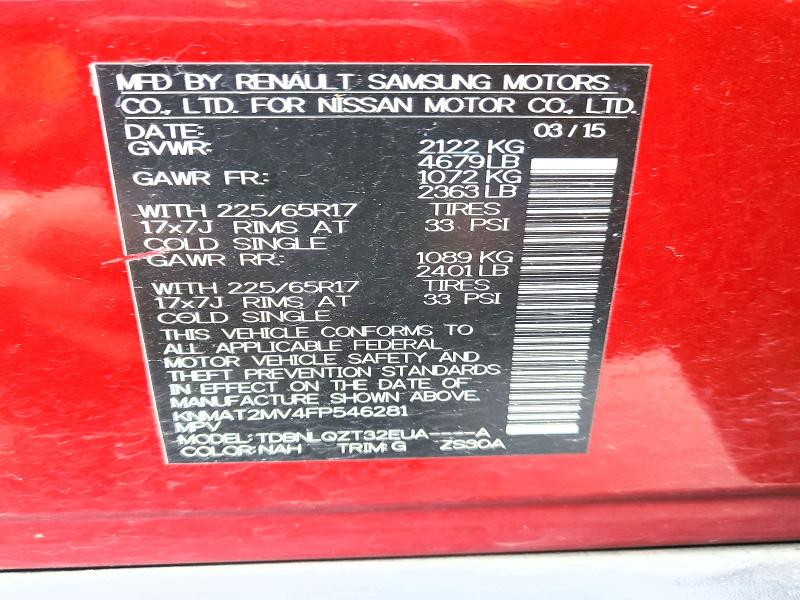 Продаж на аукціоні авто 2015 Nissan Rogue, vin: KNMAT2MV4FP546281, номер лоту: 47136296