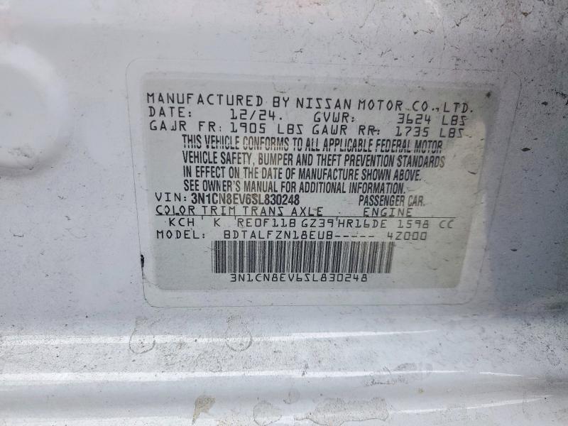 47207196 :رقم المزاد ، 3N1CN8EV6SL830248 vin ، 2025 Nissan Versa مزاد بيع