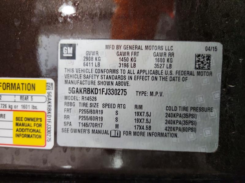 Aukcja sprzedaży 2015 Buick Enclave, vin: 5GAKRBKD1FJ330275, numer aukcji: 79576205